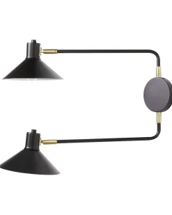 Lampa ścienna KADASSA Czarny Metal Regulowana