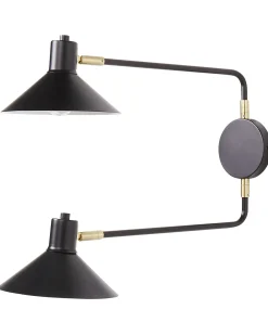 Lampa ścienna KADASSA Czarny Metal Regulowana