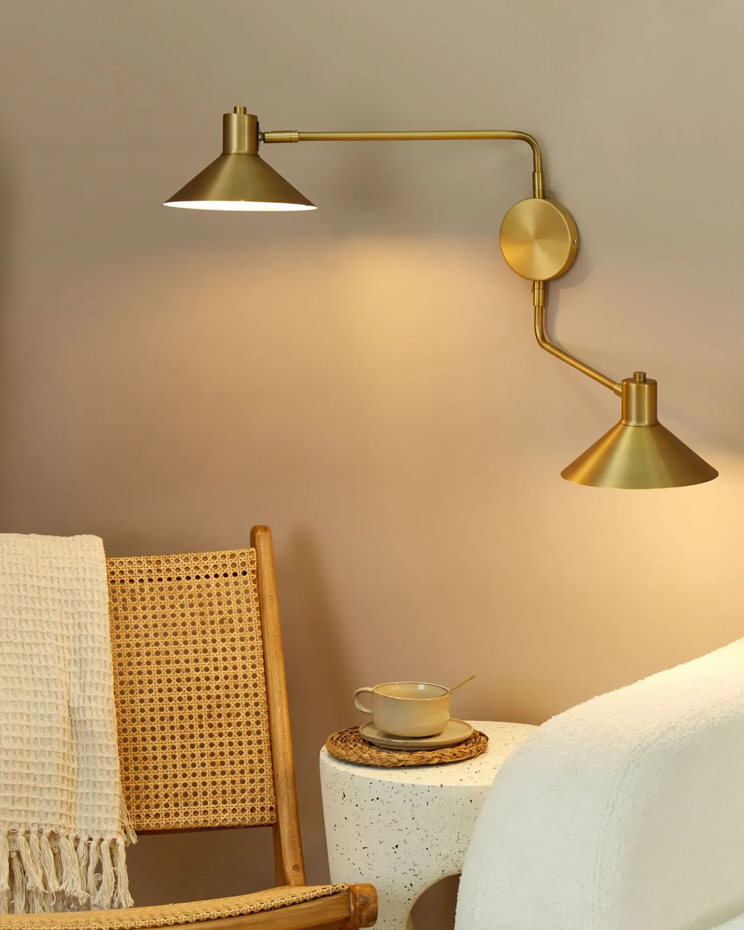 Lampa ścienna KADASSA Złoty Metal Regulowana