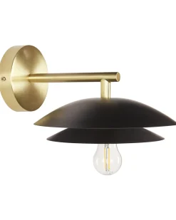 Lampa ścienna LASOLO Czarny Metal