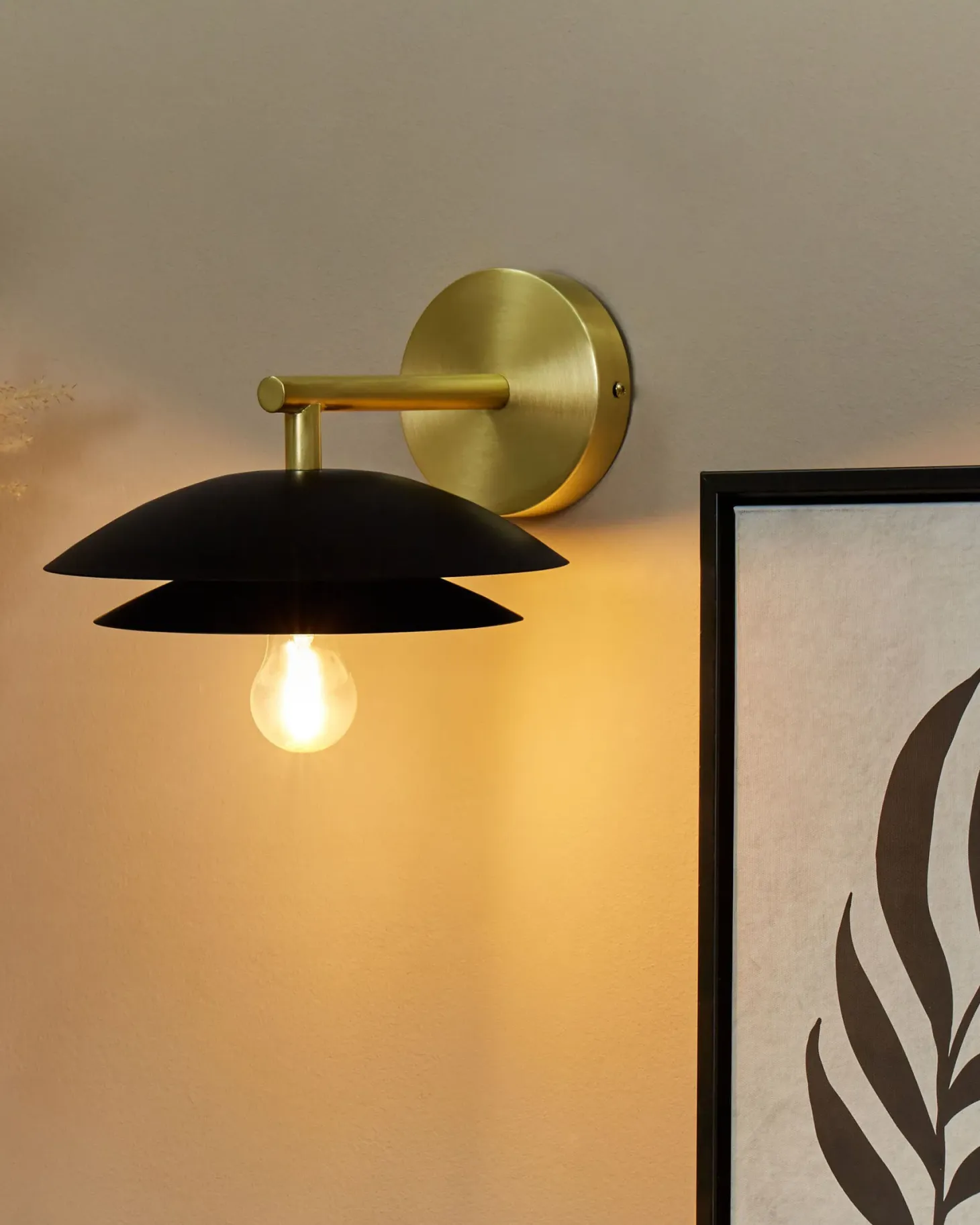Lampa ścienna LASOLO Czarny Metal
