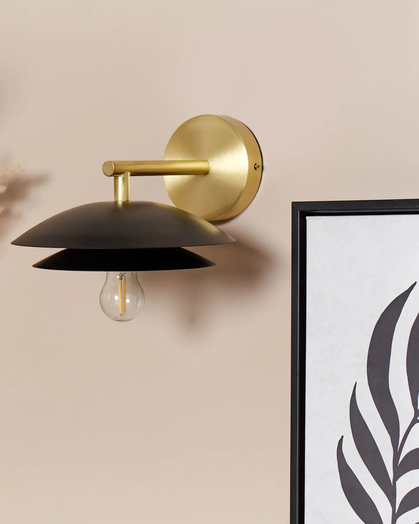 Lampa ścienna LASOLO Czarny Metal