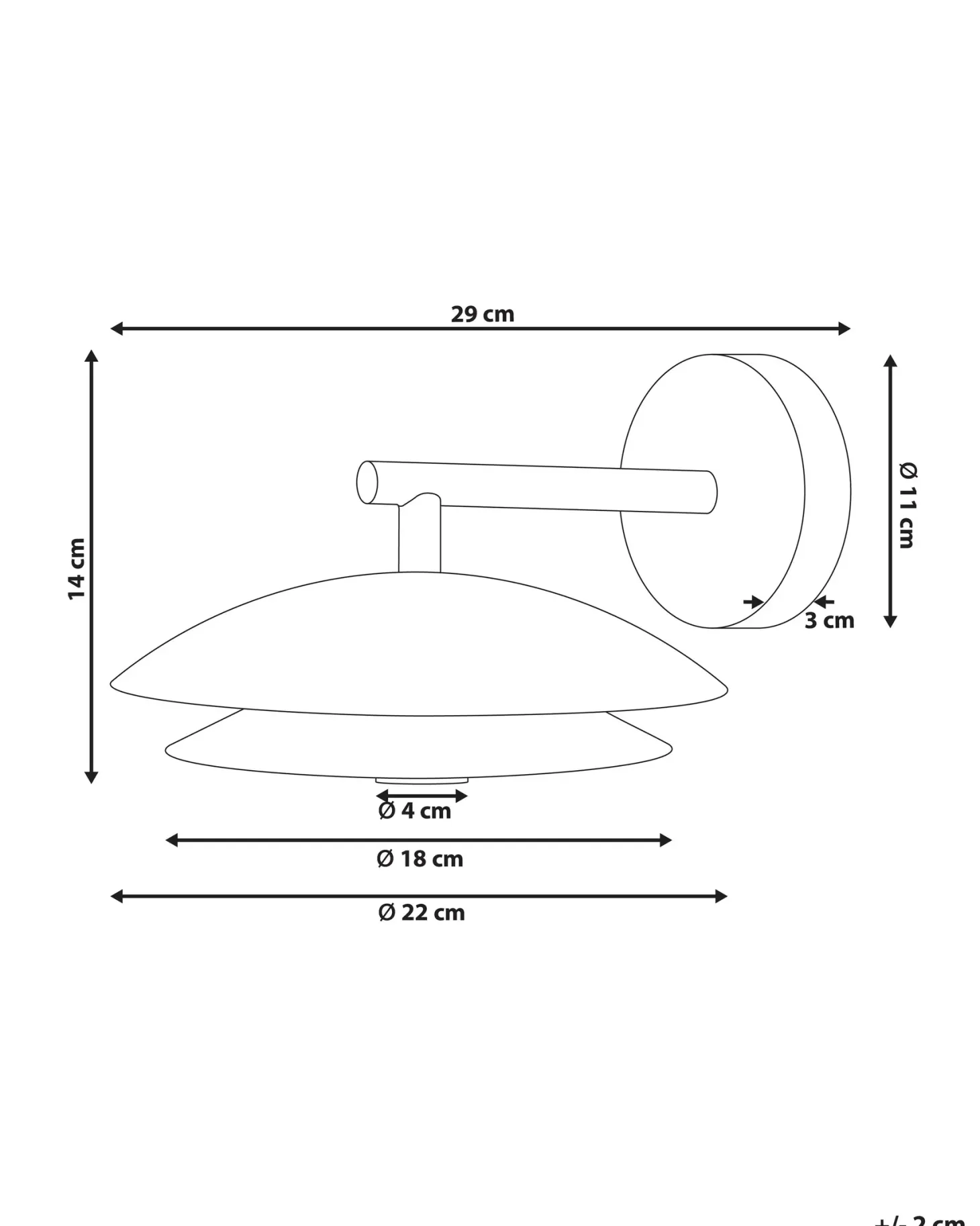Lampa ścienna LASOLO Czarny Metal