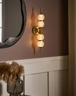 Lampa ścienna LED ARAS Złoty Szkło