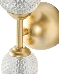 Lampa ścienna LED ARAS Złoty Szkło
