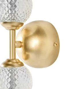 Lampa ścienna LED ARAS Złoty Szkło