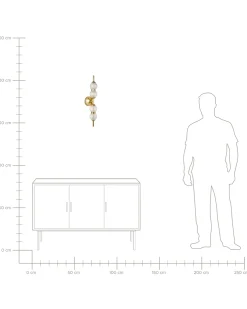 Lampa ścienna LED ARAS Złoty Szkło