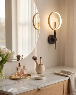 Lampa ścienna LED SAMBRE Złoty Czarny Metal
