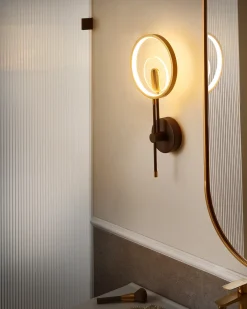 Lampa ścienna LED SAMBRE Złoty Czarny Metal