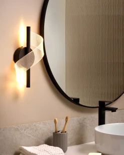 Lampa ścienna LED SARELA Czarny Metal