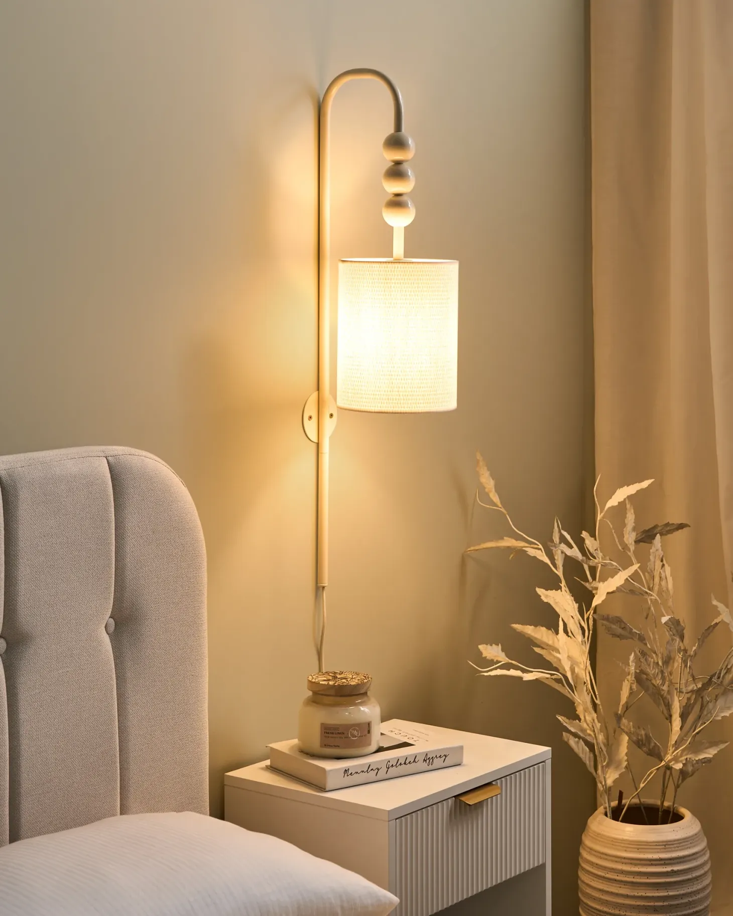 Lampa ścienna LOKY Beżowy Metal