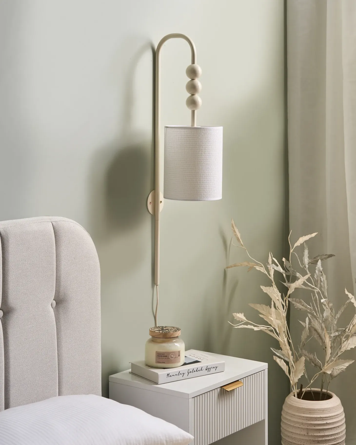 Lampa ścienna LOKY Beżowy Metal