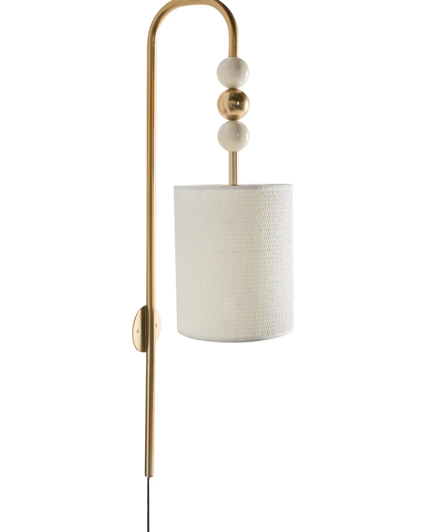 Lampa ścienna LOKY Mosiężny/beżowy Metal