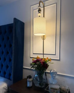 Lampa ścienna LOKY Mosiężny/beżowy Metal