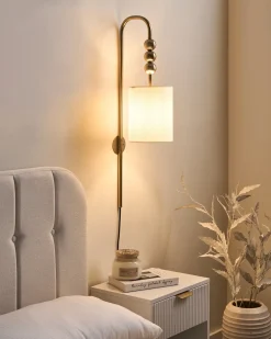 Lampa ścienna LOKY Mosiężny Metal