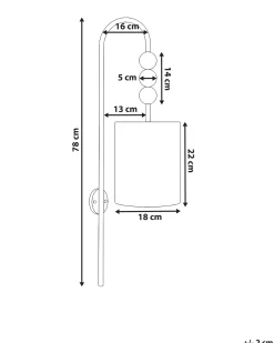 Lampa ścienna LOKY Mosiężny Metal