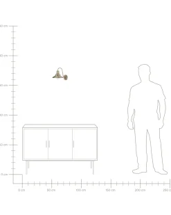 Lampa ścienna LUZA Mosiężny Metal