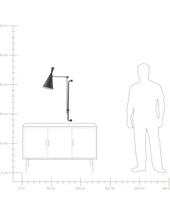 Lampa ścienna MARISA Czarny Metal Regulowana