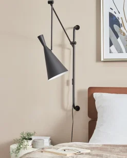Lampa ścienna MARISA Czarny Metal Regulowana