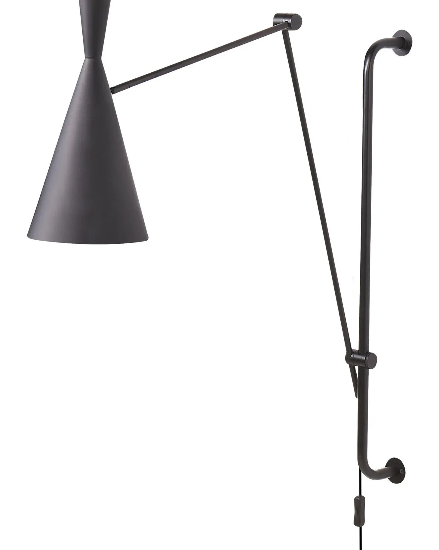 Lampa ścienna MARISA Czarny Metal Regulowana