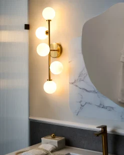 Lampa ścienna MINOTOS Złoty Metal
