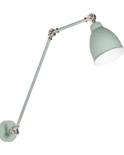 Lampa ścienna MISSISSIPPI Jasnozielony Metal Regulowana