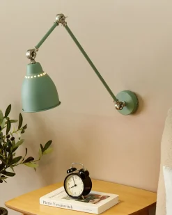 Lampa ścienna MISSISSIPPI Jasnozielony Metal Regulowana