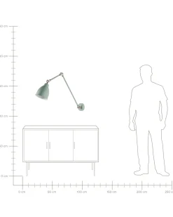 Lampa ścienna MISSISSIPPI Jasnozielony Metal Regulowana