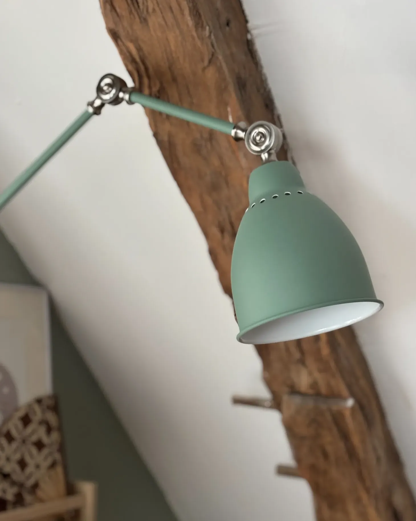 Lampa ścienna MISSISSIPPI Jasnozielony Metal Regulowana