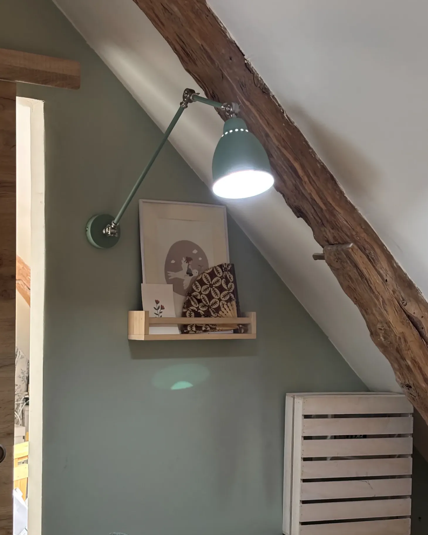 Lampa ścienna MISSISSIPPI Jasnozielony Metal Regulowana