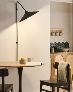 Lampa ścienna NENTON Czarny Metal