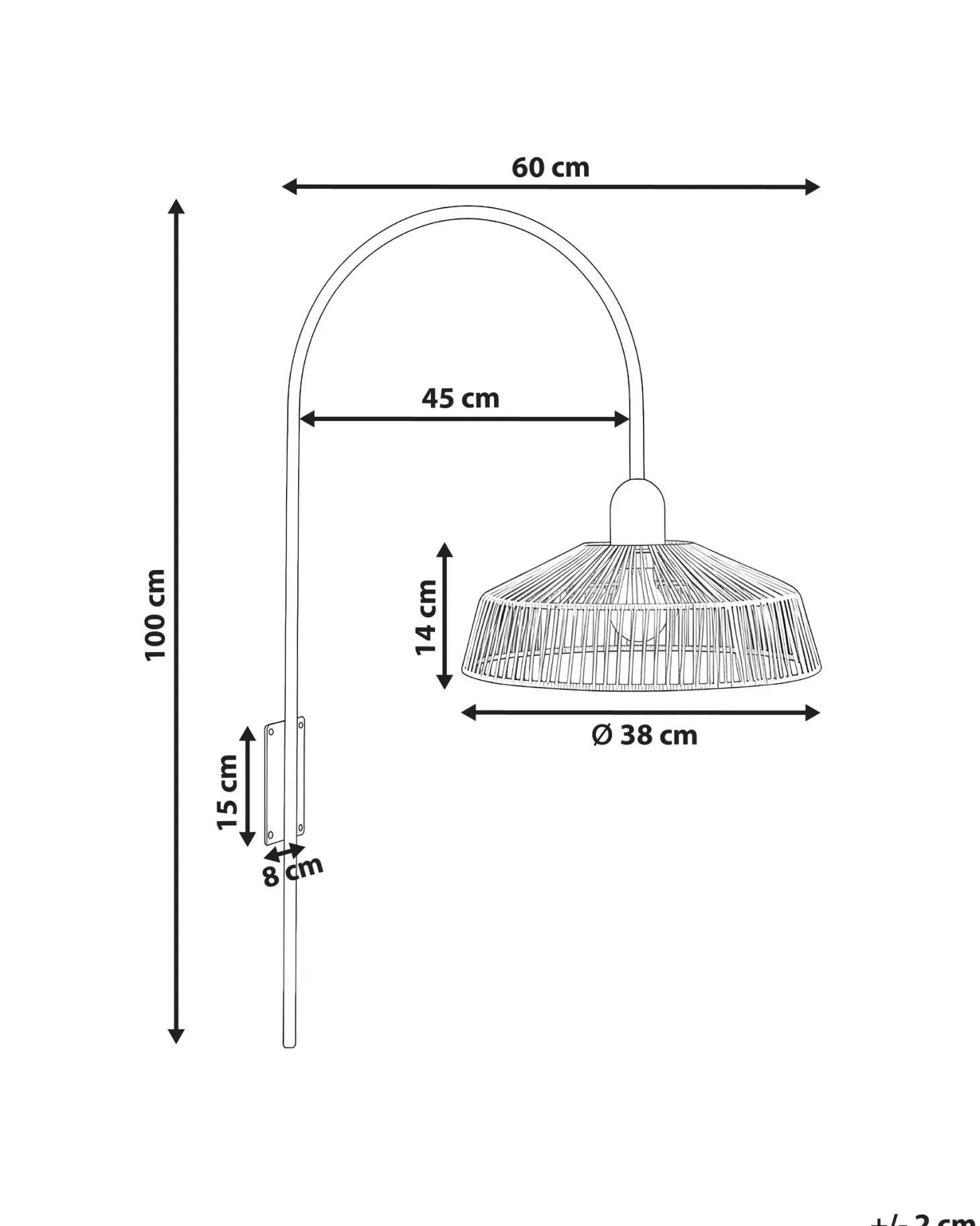 Lampa ścienna NOSARA Naturalny Papierowa plecionka