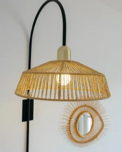 Lampa ścienna NOSARA Naturalny Papierowa plecionka