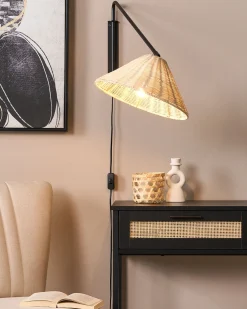 Lampa ścienna PALENA Naturalny Rattan Regulowana