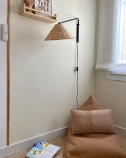 Lampa ścienna PALENA Naturalny Rattan Regulowana