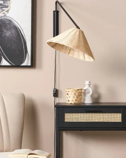 Lampa ścienna PALENA Naturalny Rattan Regulowana
