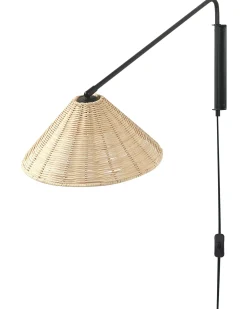 Lampa ścienna PALENA Naturalny Rattan Regulowana