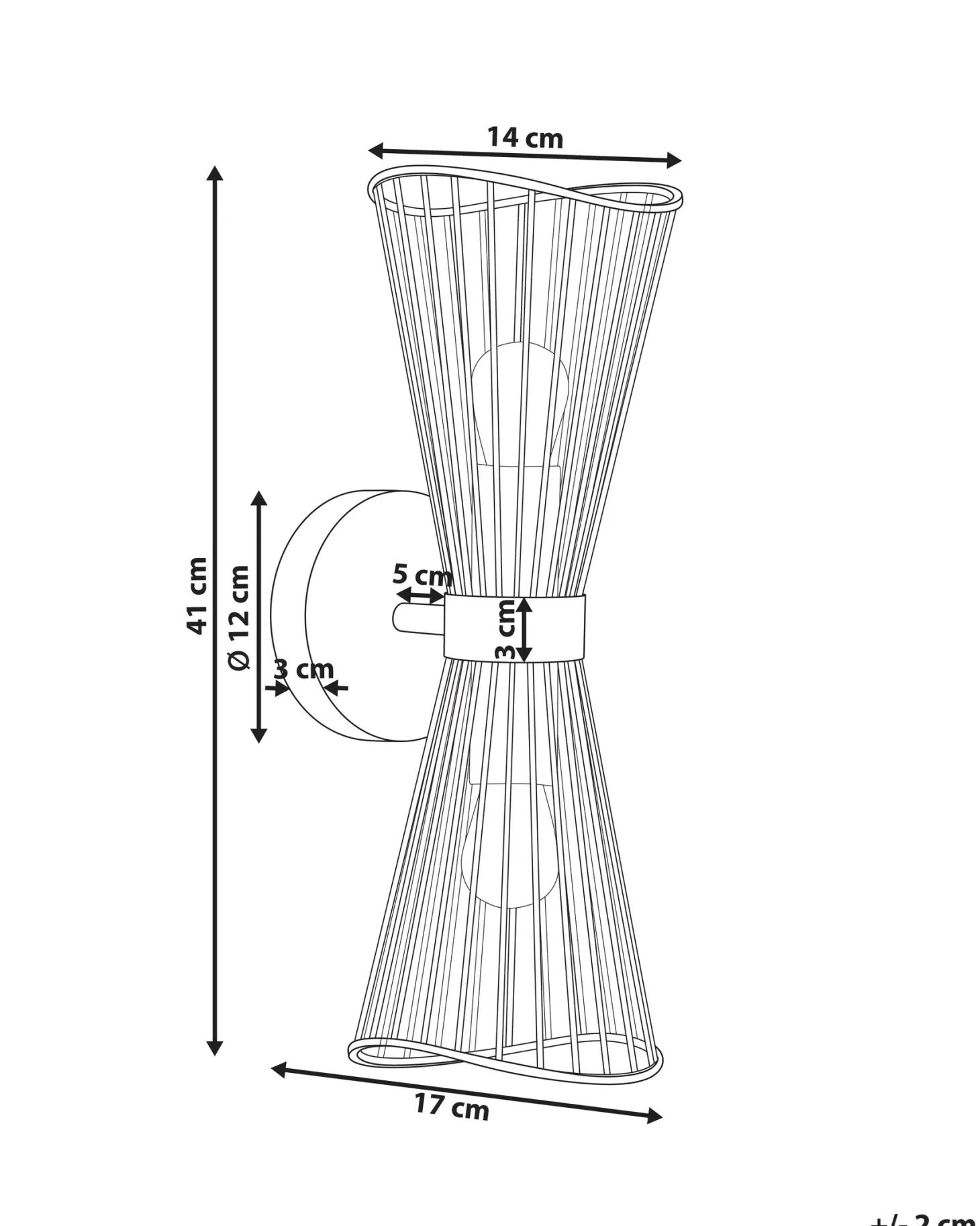 Lampa ścienna PARADA Czarny Metal