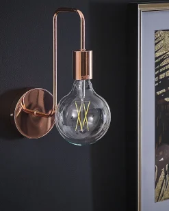 Lampa ścienna SAVENA Miedziany Metal