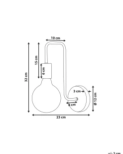 Lampa ścienna SAVENA Miedziany Metal