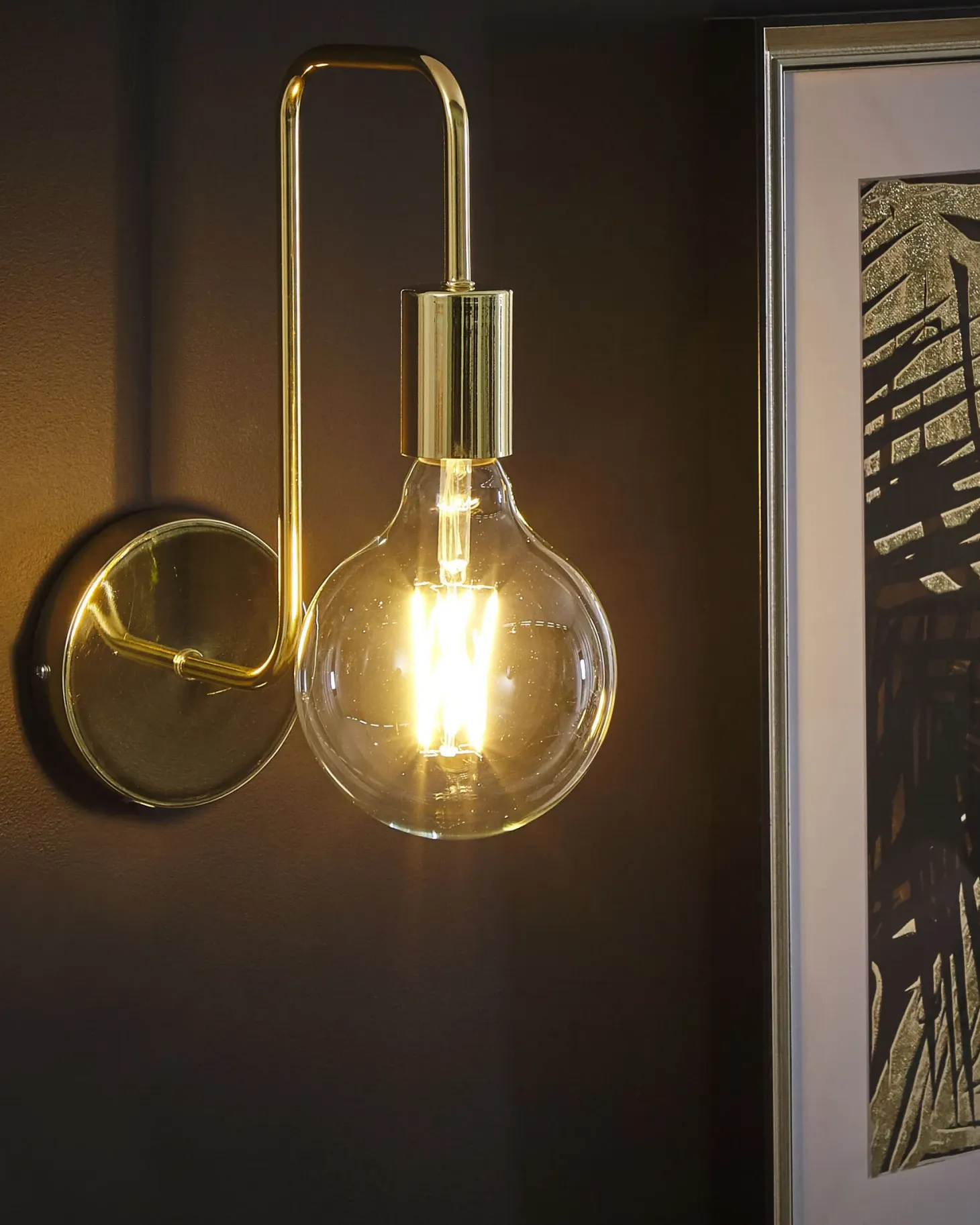 Lampa ścienna SAVENA Złoty Metal