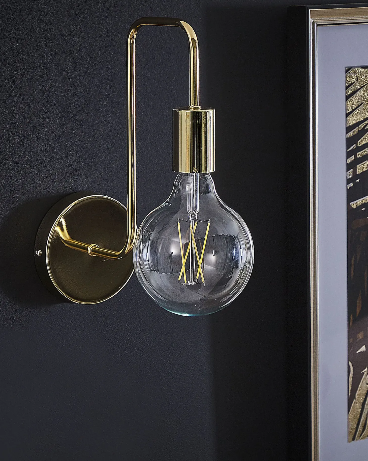 Lampa ścienna SAVENA Złoty Metal