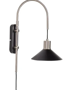 Lampa ścienna SISSA Czarny Metal Regulowana