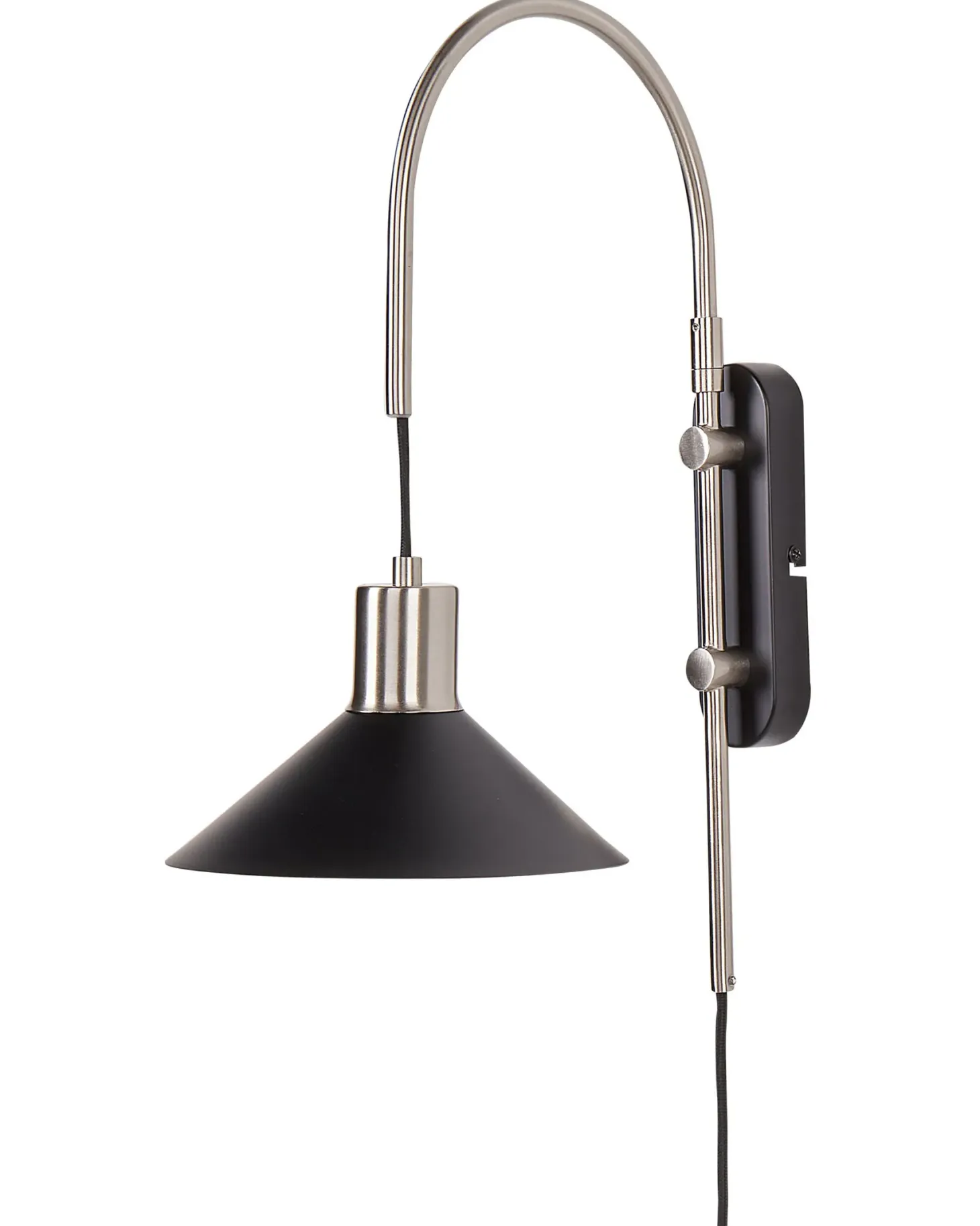 Lampa ścienna SISSA Czarny Metal Regulowana