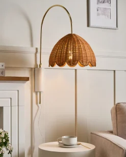 Lampa ścienna VALUKKAI Naturalny Rattan