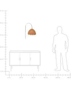 Lampa ścienna VALUKKAI Naturalny Rattan
