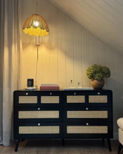 Lampa ścienna VALUKKAI Naturalny Rattan