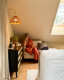 Lampa ścienna VALUKKAI Naturalny Rattan