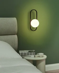 Lampa ścienna VARDI Czarny Metal