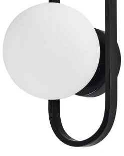 Lampa ścienna VARDI Czarny Metal